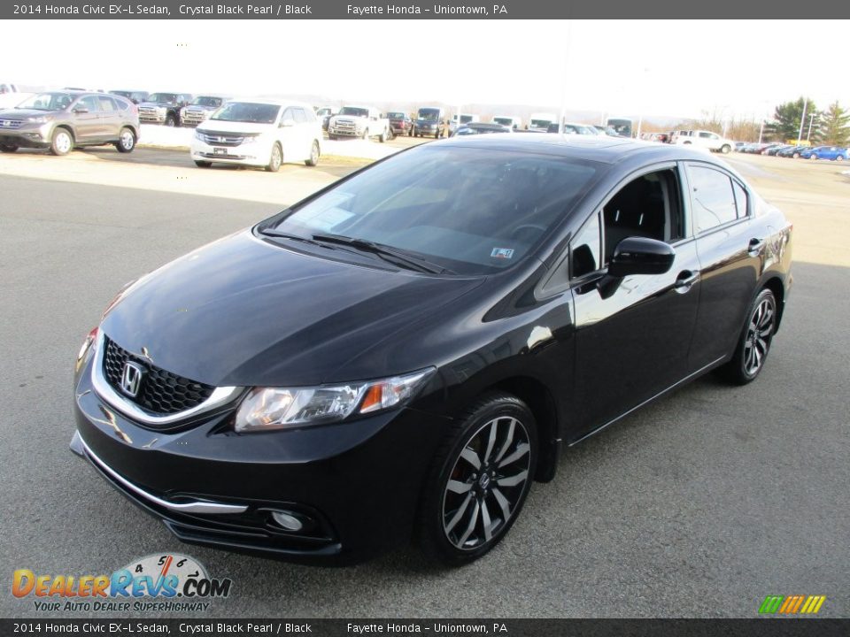 2014 Honda Civic EX-L Sedan Crystal Black Pearl / Black Photo #5