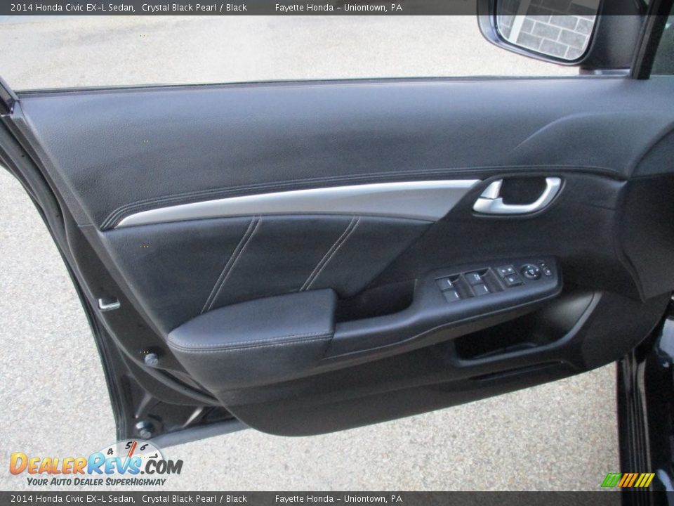 2014 Honda Civic EX-L Sedan Crystal Black Pearl / Black Photo #6