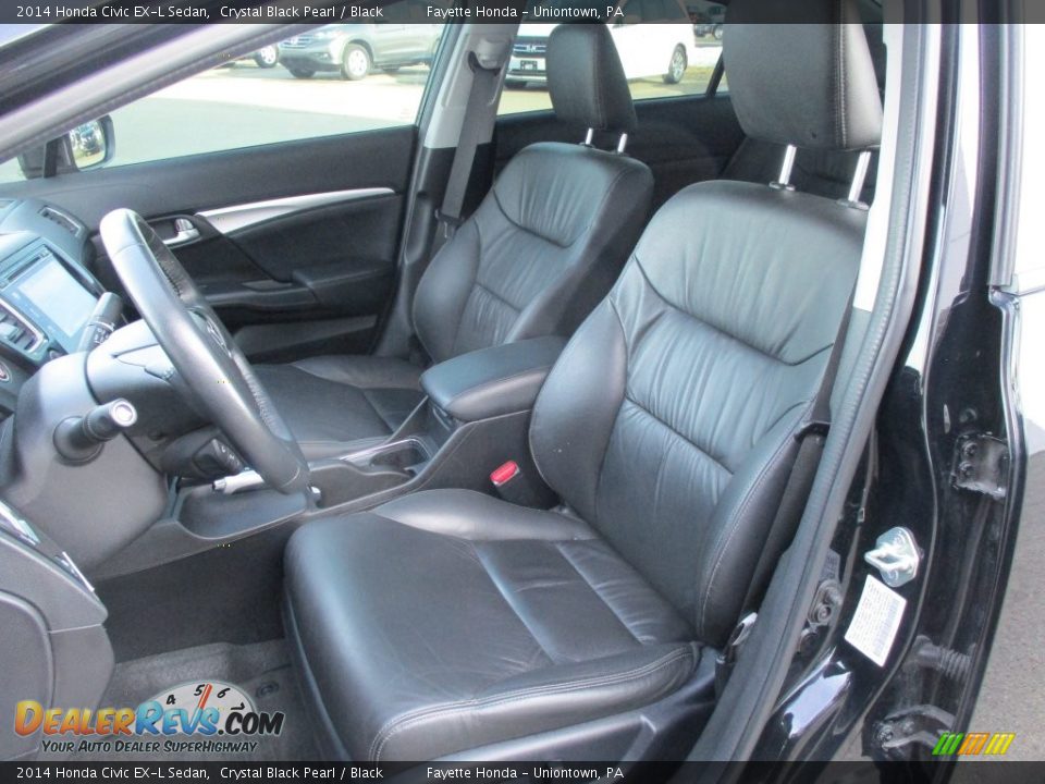 2014 Honda Civic EX-L Sedan Crystal Black Pearl / Black Photo #7