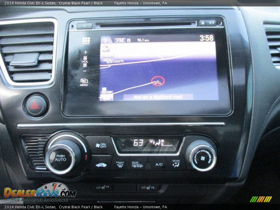 2014 Honda Civic EX-L Sedan Crystal Black Pearl / Black Photo #13