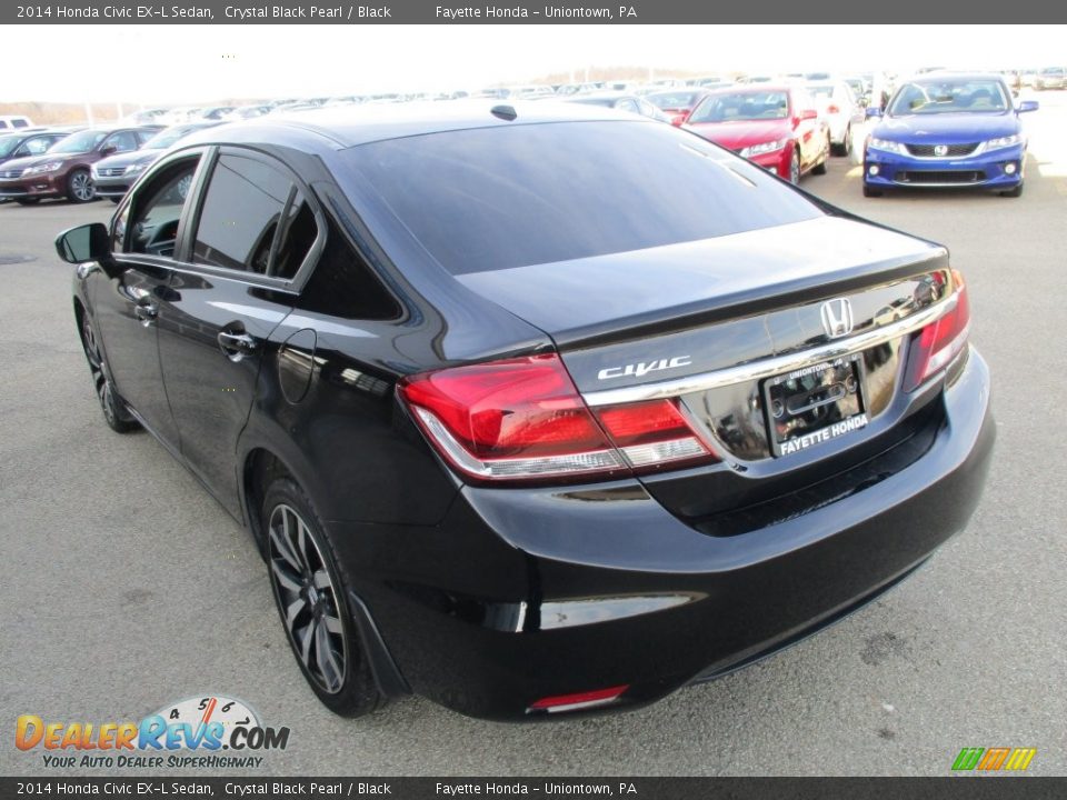 2014 Honda Civic EX-L Sedan Crystal Black Pearl / Black Photo #17
