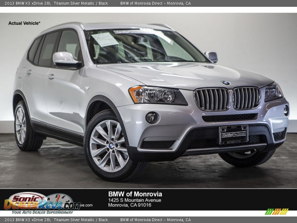 2013 BMW X3 xDrive 28i Titanium Silver Metallic / Black Photo #1