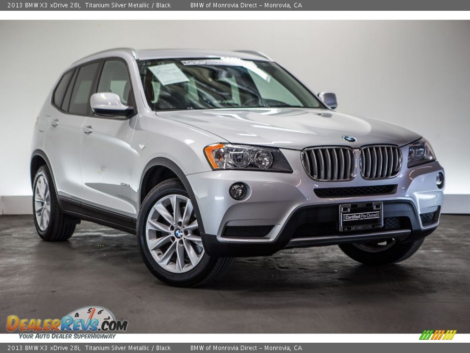 2013 BMW X3 xDrive 28i Titanium Silver Metallic / Black Photo #12