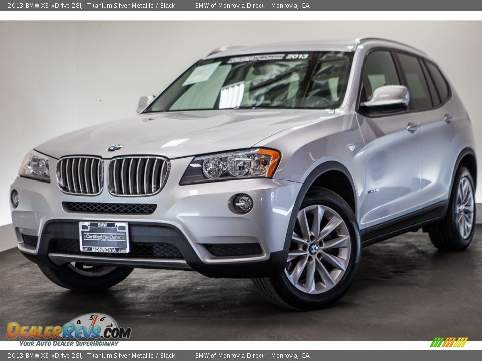 2013 BMW X3 xDrive 28i Titanium Silver Metallic / Black Photo #13