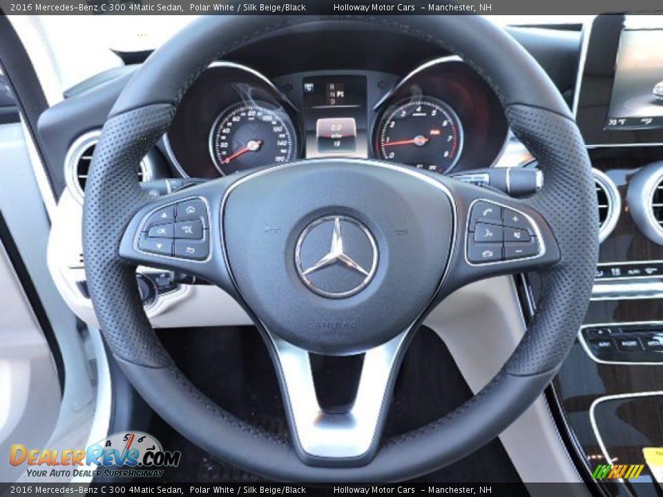 2016 Mercedes-Benz C 300 4Matic Sedan Polar White / Silk Beige/Black Photo #6