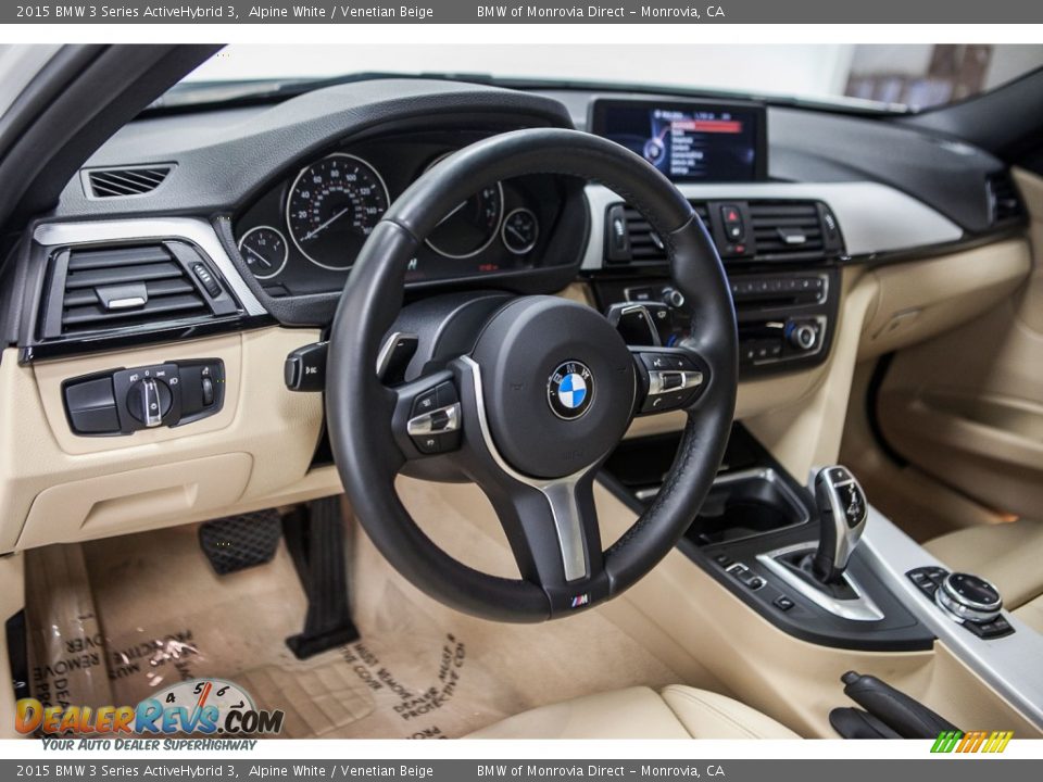 2015 BMW 3 Series ActiveHybrid 3 Alpine White / Venetian Beige Photo #19