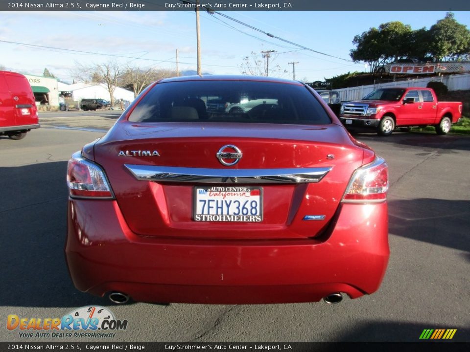 2014 Nissan Altima 2.5 S Cayenne Red / Beige Photo #6