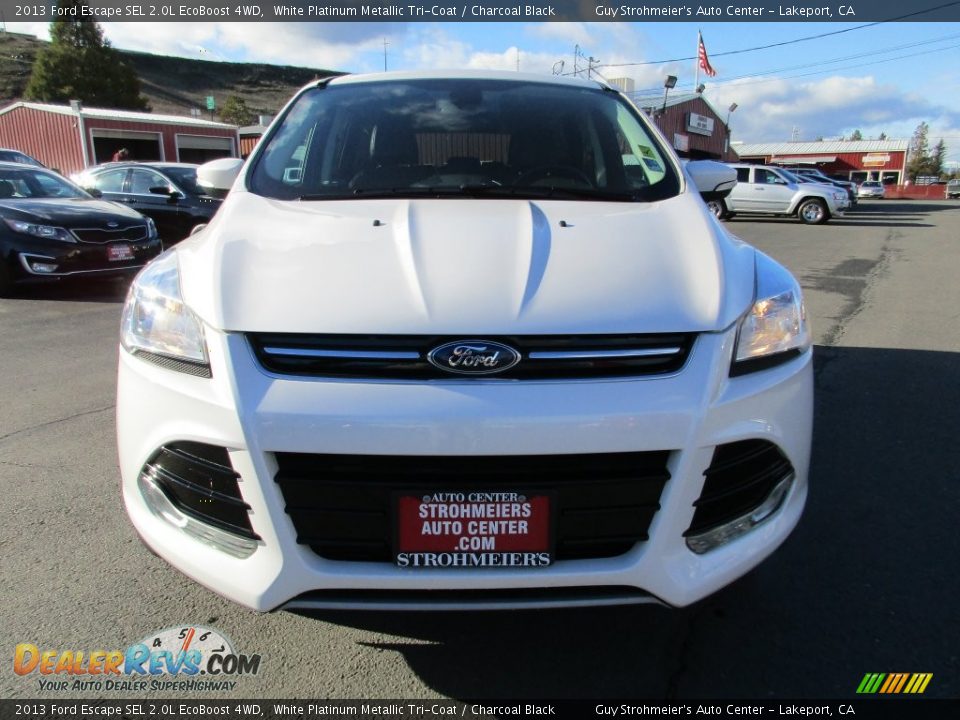 2013 Ford Escape SEL 2.0L EcoBoost 4WD White Platinum Metallic Tri-Coat / Charcoal Black Photo #2