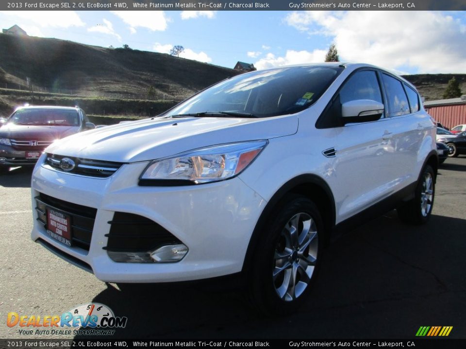 2013 Ford Escape SEL 2.0L EcoBoost 4WD White Platinum Metallic Tri-Coat / Charcoal Black Photo #3