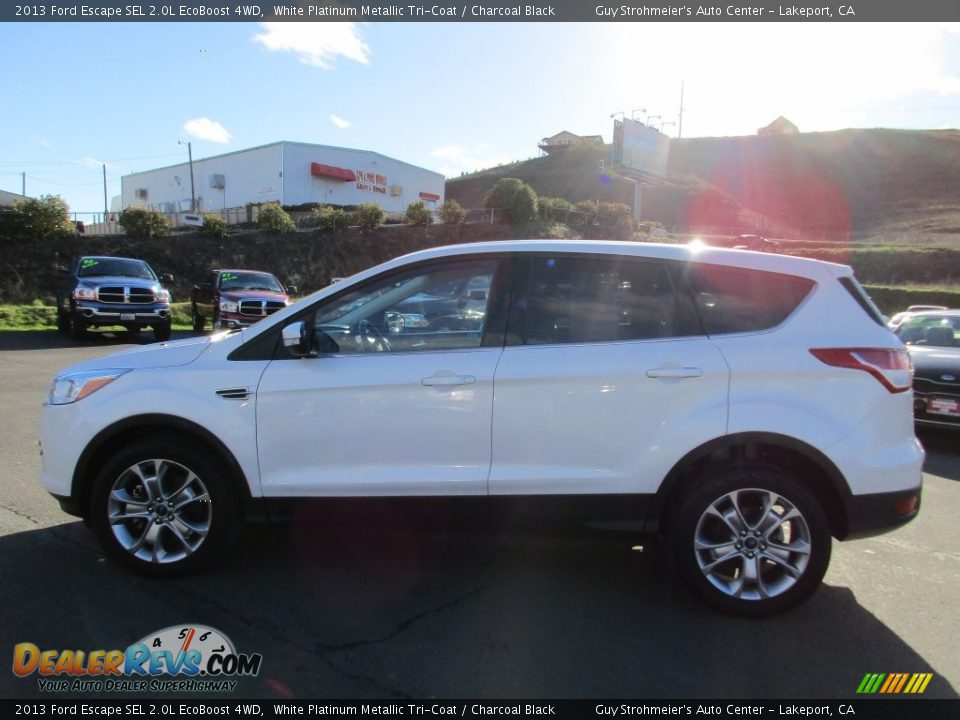 2013 Ford Escape SEL 2.0L EcoBoost 4WD White Platinum Metallic Tri-Coat / Charcoal Black Photo #4