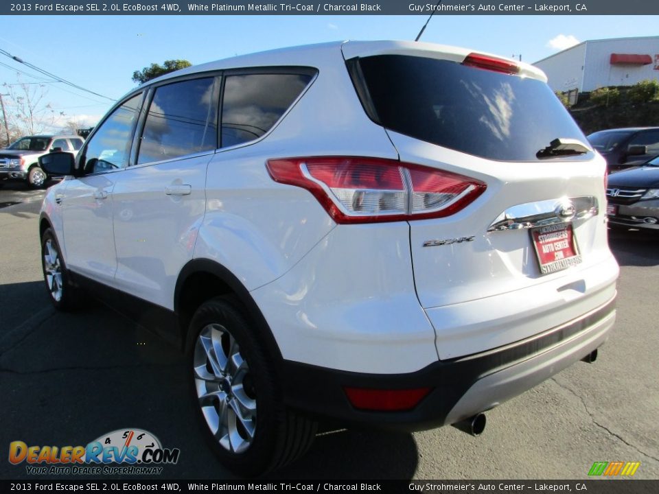 2013 Ford Escape SEL 2.0L EcoBoost 4WD White Platinum Metallic Tri-Coat / Charcoal Black Photo #5