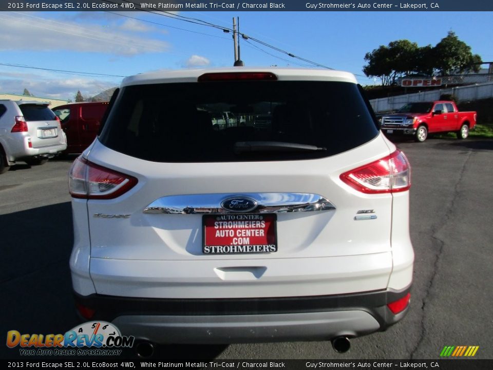 2013 Ford Escape SEL 2.0L EcoBoost 4WD White Platinum Metallic Tri-Coat / Charcoal Black Photo #6