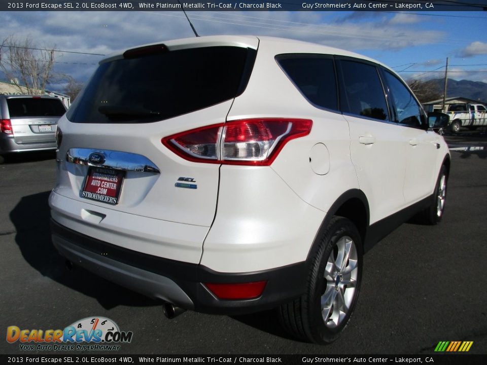 2013 Ford Escape SEL 2.0L EcoBoost 4WD White Platinum Metallic Tri-Coat / Charcoal Black Photo #7
