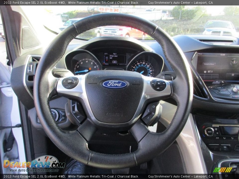 2013 Ford Escape SEL 2.0L EcoBoost 4WD White Platinum Metallic Tri-Coat / Charcoal Black Photo #13