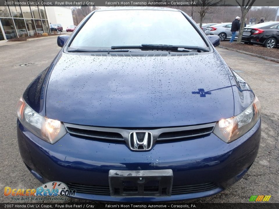 2007 Honda Civic LX Coupe Royal Blue Pearl / Gray Photo #8