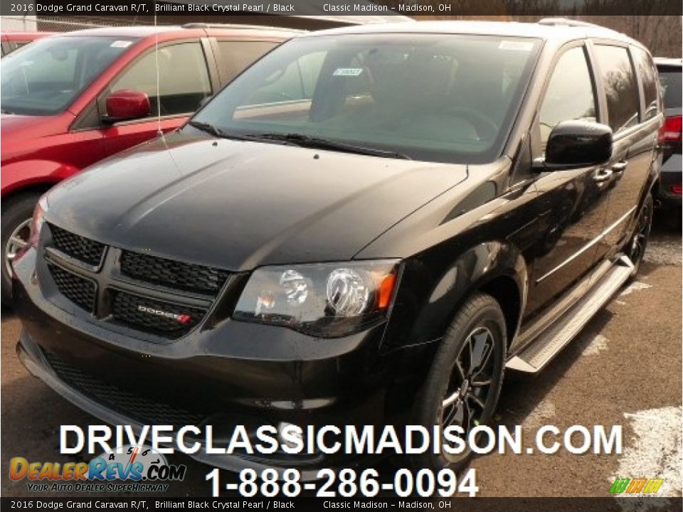 2016 Dodge Grand Caravan R/T Brilliant Black Crystal Pearl / Black Photo #1