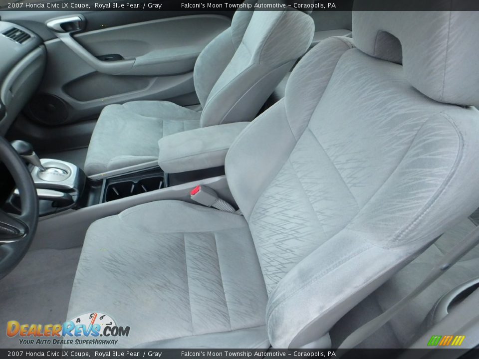 2007 Honda Civic LX Coupe Royal Blue Pearl / Gray Photo #14