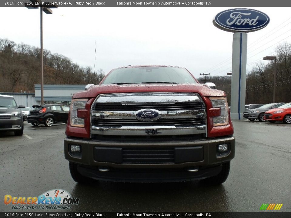 2016 Ford F150 Lariat SuperCab 4x4 Ruby Red / Black Photo #2