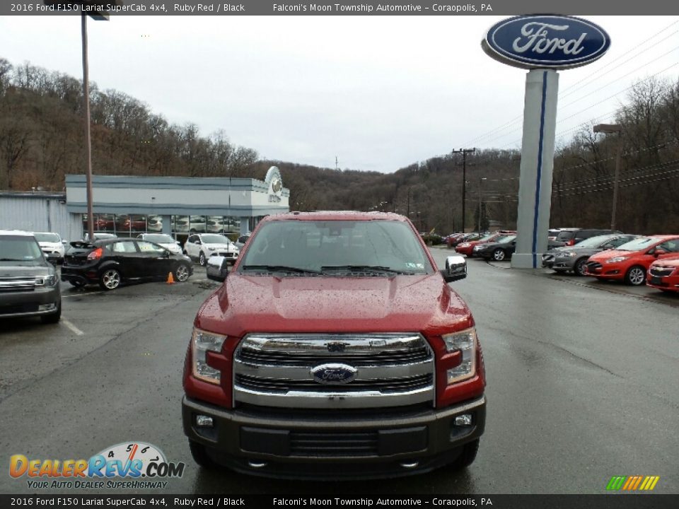 2016 Ford F150 Lariat SuperCab 4x4 Ruby Red / Black Photo #3