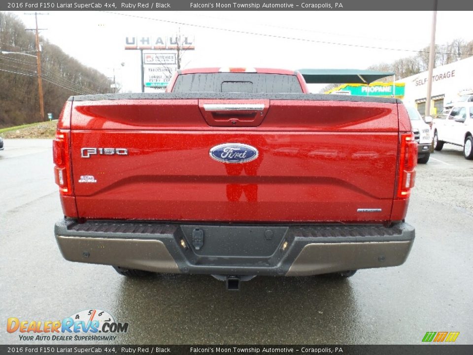 2016 Ford F150 Lariat SuperCab 4x4 Ruby Red / Black Photo #8