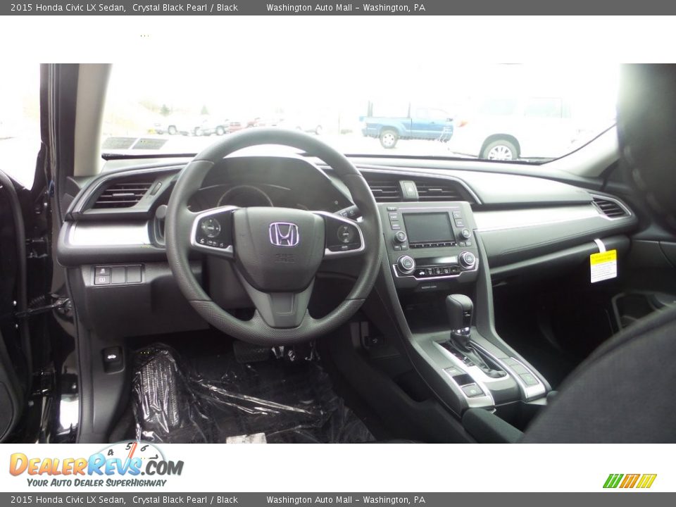 2015 Honda Civic LX Sedan Crystal Black Pearl / Black Photo #12