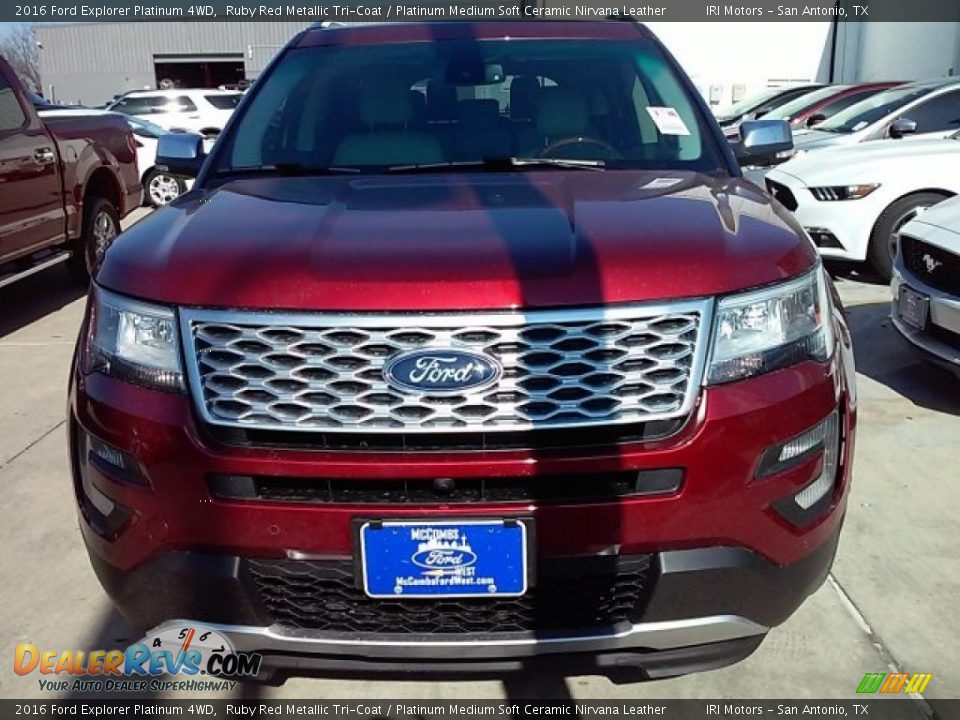 2016 Ford Explorer Platinum 4WD Ruby Red Metallic Tri-Coat / Platinum Medium Soft Ceramic Nirvana Leather Photo #7