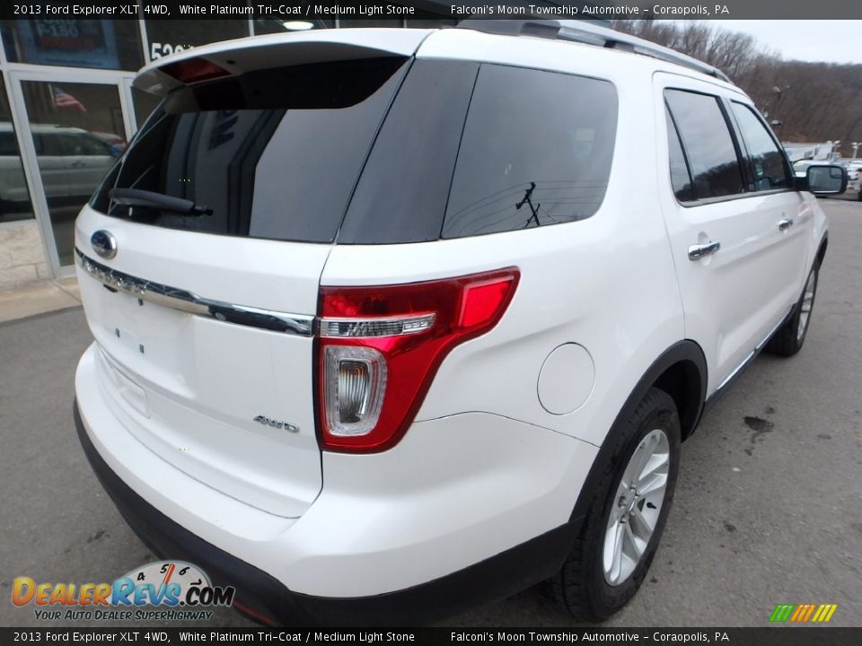 2013 Ford Explorer XLT 4WD White Platinum Tri-Coat / Medium Light Stone Photo #4