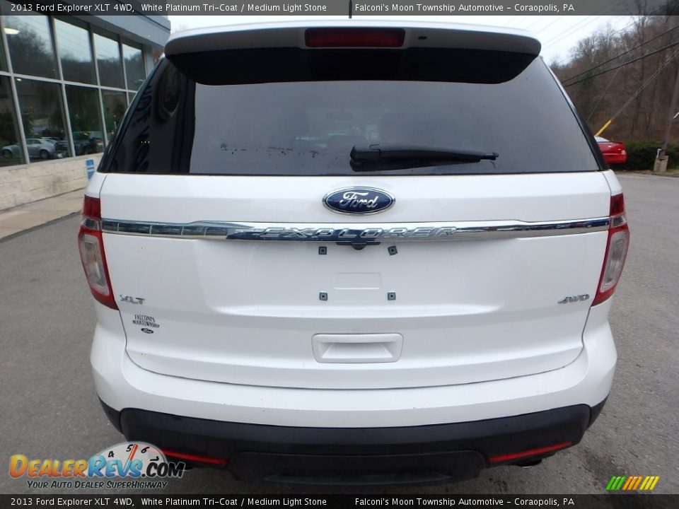 2013 Ford Explorer XLT 4WD White Platinum Tri-Coat / Medium Light Stone Photo #5