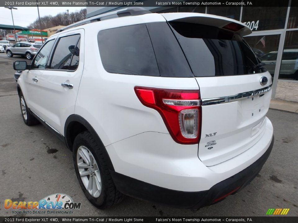 2013 Ford Explorer XLT 4WD White Platinum Tri-Coat / Medium Light Stone Photo #8