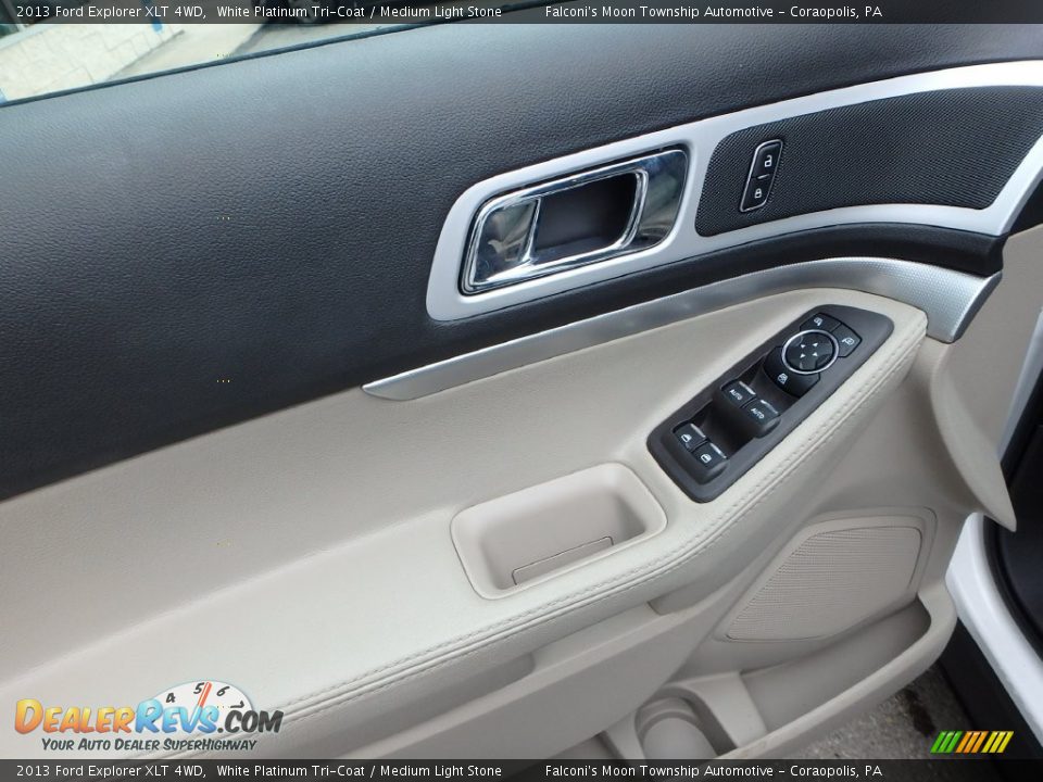 2013 Ford Explorer XLT 4WD White Platinum Tri-Coat / Medium Light Stone Photo #20