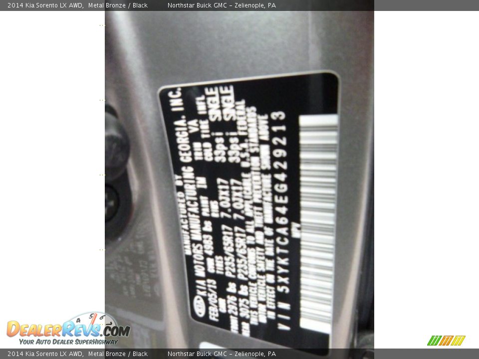 2014 Kia Sorento LX AWD Metal Bronze / Black Photo #20