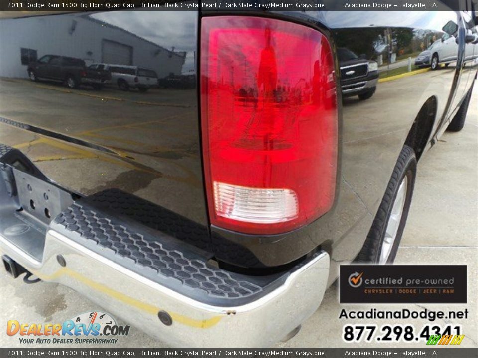2011 Dodge Ram 1500 Big Horn Quad Cab Brilliant Black Crystal Pearl / Dark Slate Gray/Medium Graystone Photo #9