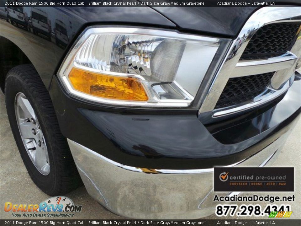 2011 Dodge Ram 1500 Big Horn Quad Cab Brilliant Black Crystal Pearl / Dark Slate Gray/Medium Graystone Photo #12