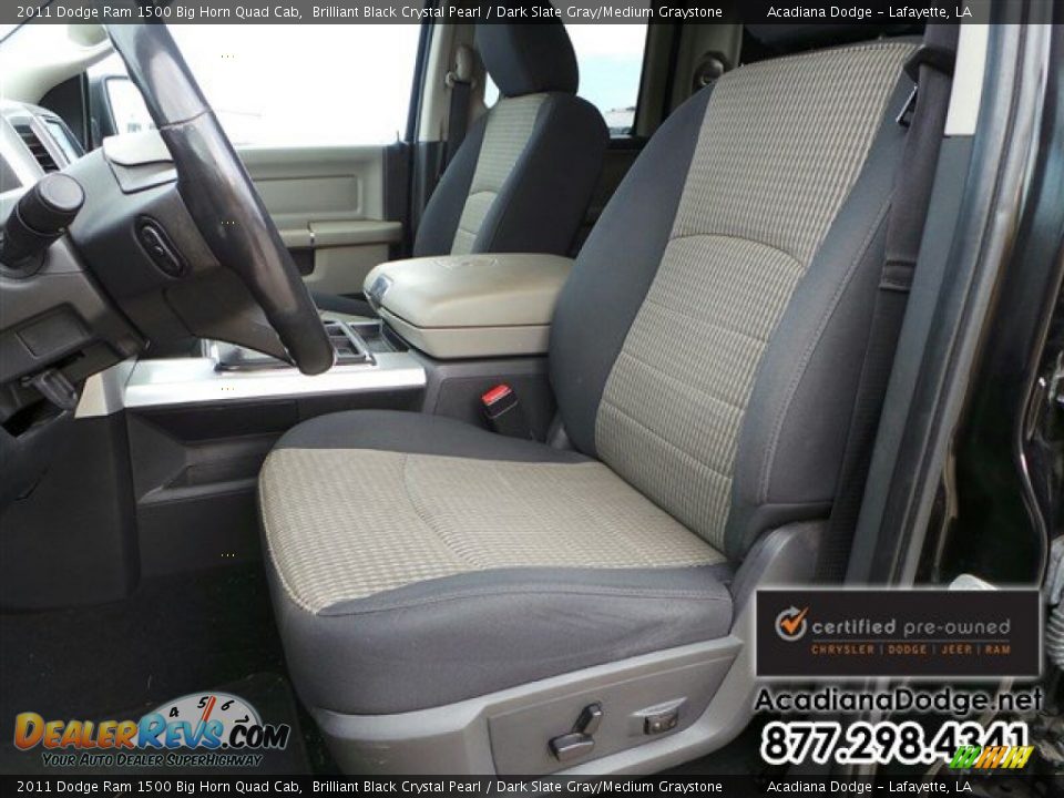 2011 Dodge Ram 1500 Big Horn Quad Cab Brilliant Black Crystal Pearl / Dark Slate Gray/Medium Graystone Photo #18