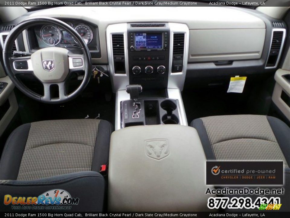 2011 Dodge Ram 1500 Big Horn Quad Cab Brilliant Black Crystal Pearl / Dark Slate Gray/Medium Graystone Photo #22