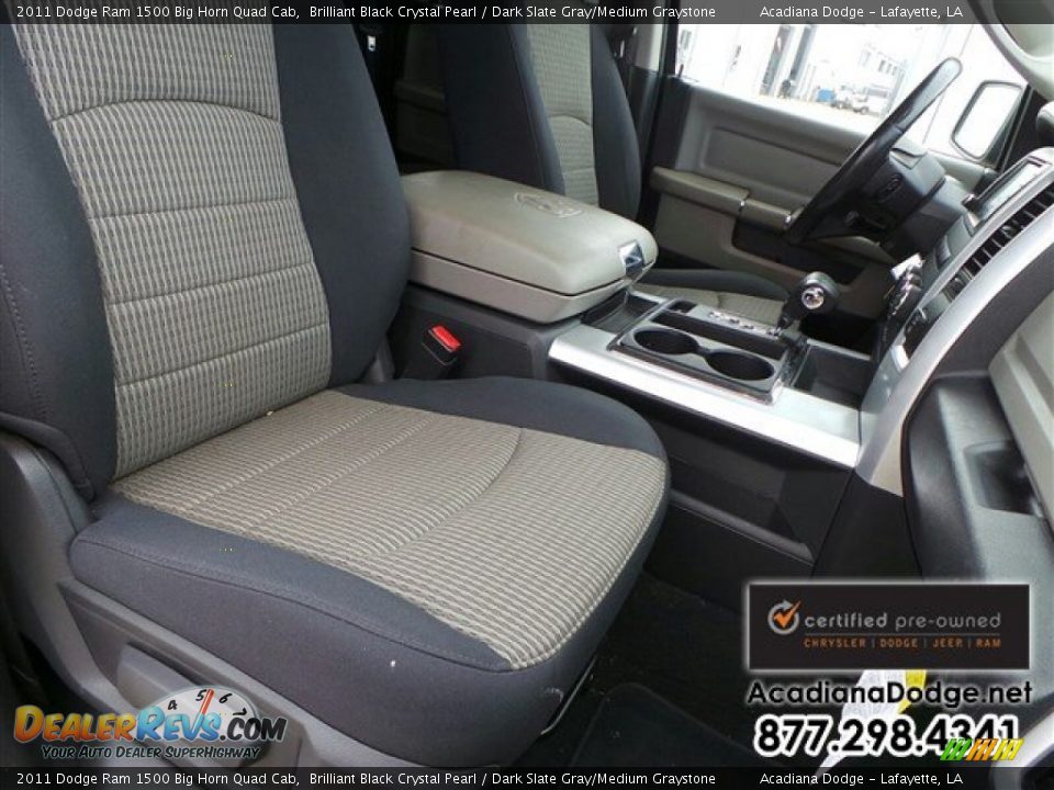 2011 Dodge Ram 1500 Big Horn Quad Cab Brilliant Black Crystal Pearl / Dark Slate Gray/Medium Graystone Photo #24