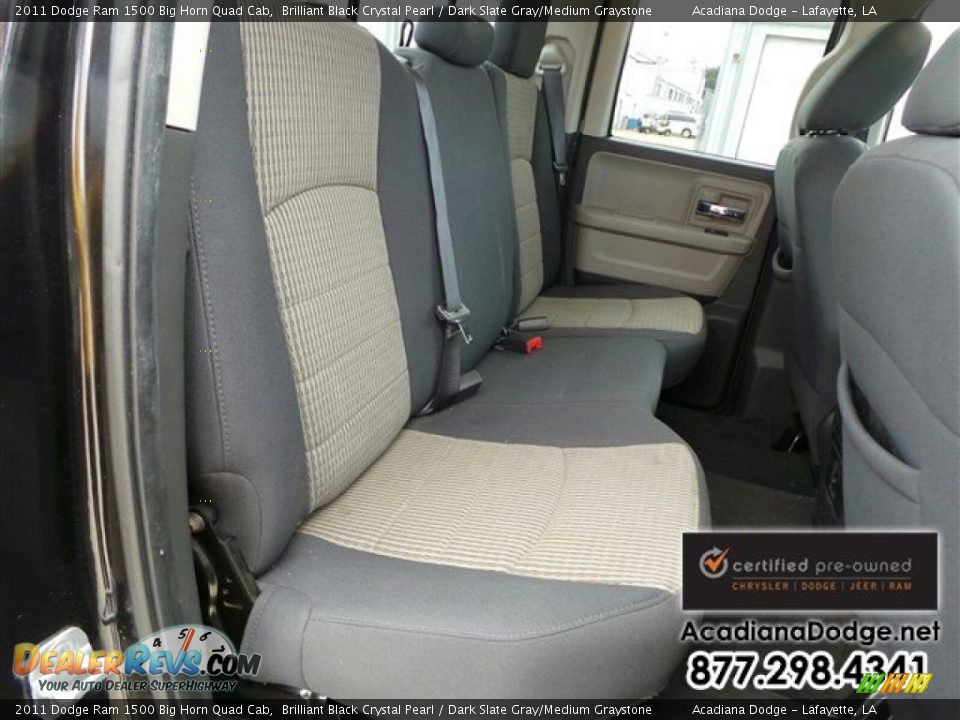 2011 Dodge Ram 1500 Big Horn Quad Cab Brilliant Black Crystal Pearl / Dark Slate Gray/Medium Graystone Photo #25