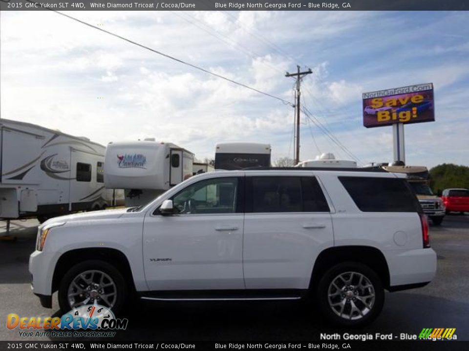 2015 GMC Yukon SLT 4WD White Diamond Tricoat / Cocoa/Dune Photo #2