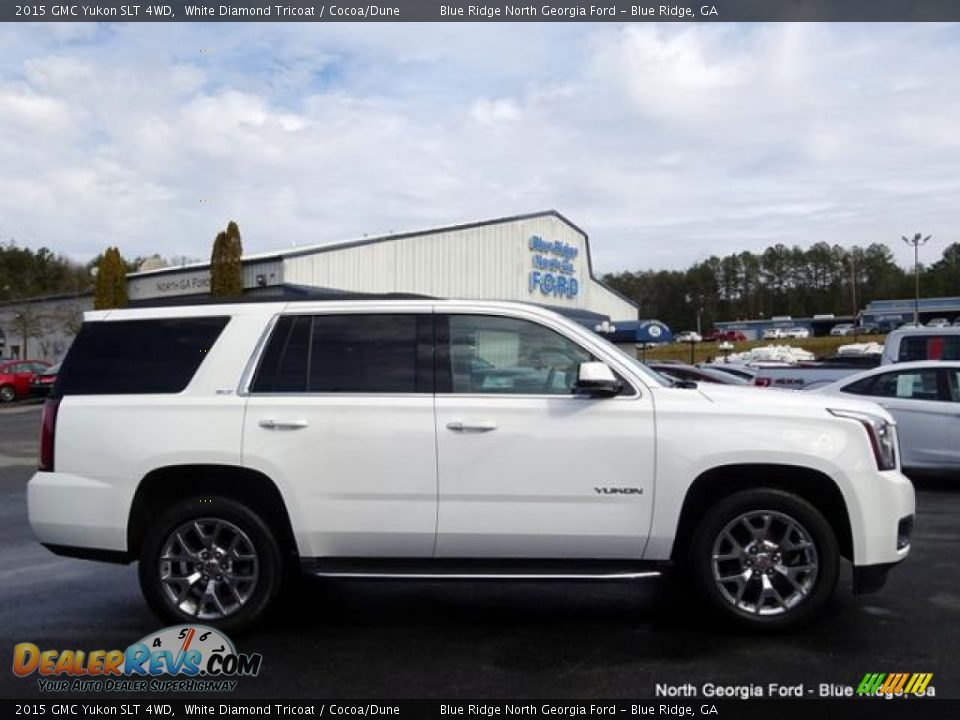 2015 GMC Yukon SLT 4WD White Diamond Tricoat / Cocoa/Dune Photo #6