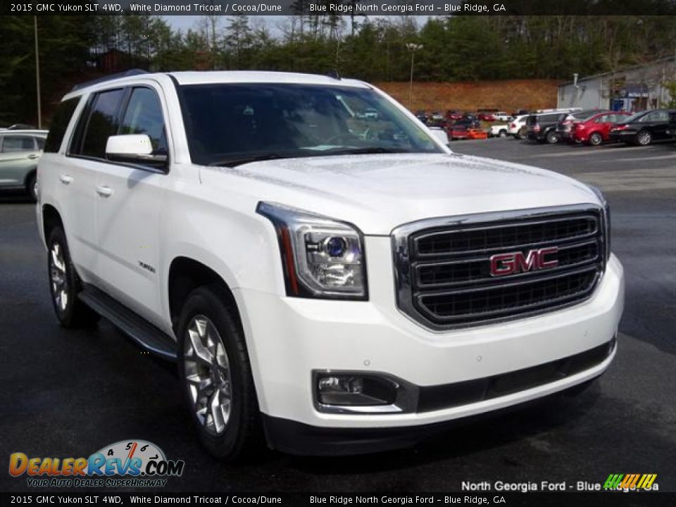 2015 GMC Yukon SLT 4WD White Diamond Tricoat / Cocoa/Dune Photo #7