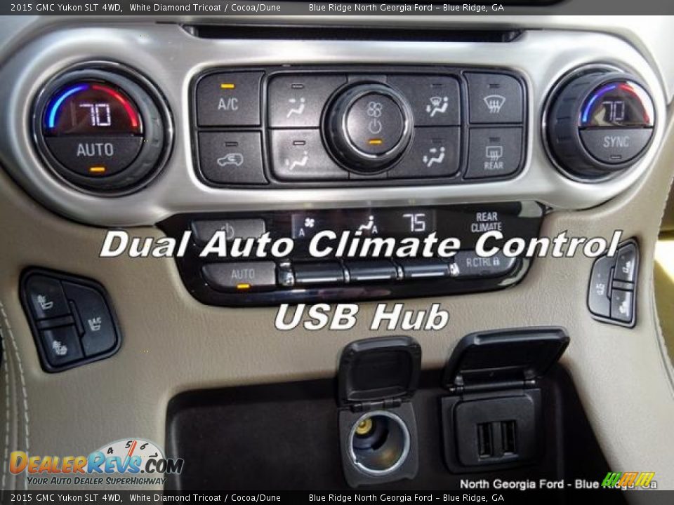 2015 GMC Yukon SLT 4WD White Diamond Tricoat / Cocoa/Dune Photo #26