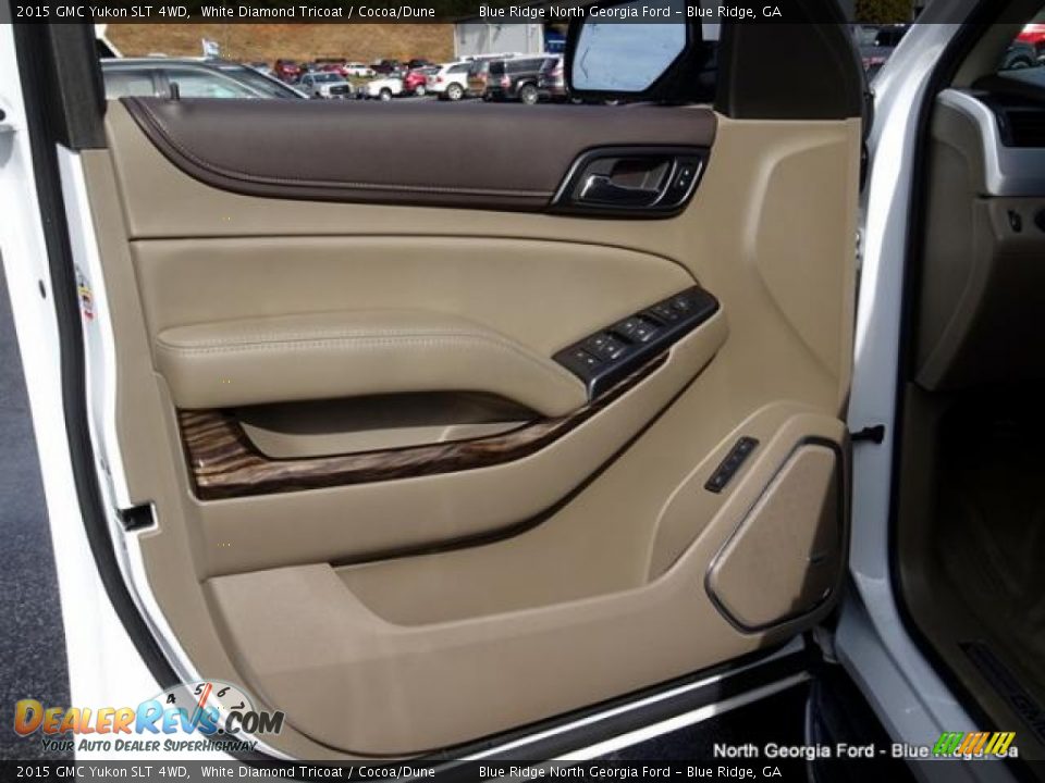 2015 GMC Yukon SLT 4WD White Diamond Tricoat / Cocoa/Dune Photo #33