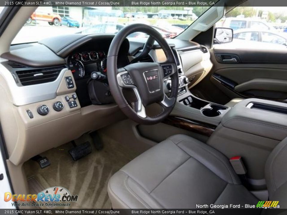 2015 GMC Yukon SLT 4WD White Diamond Tricoat / Cocoa/Dune Photo #34