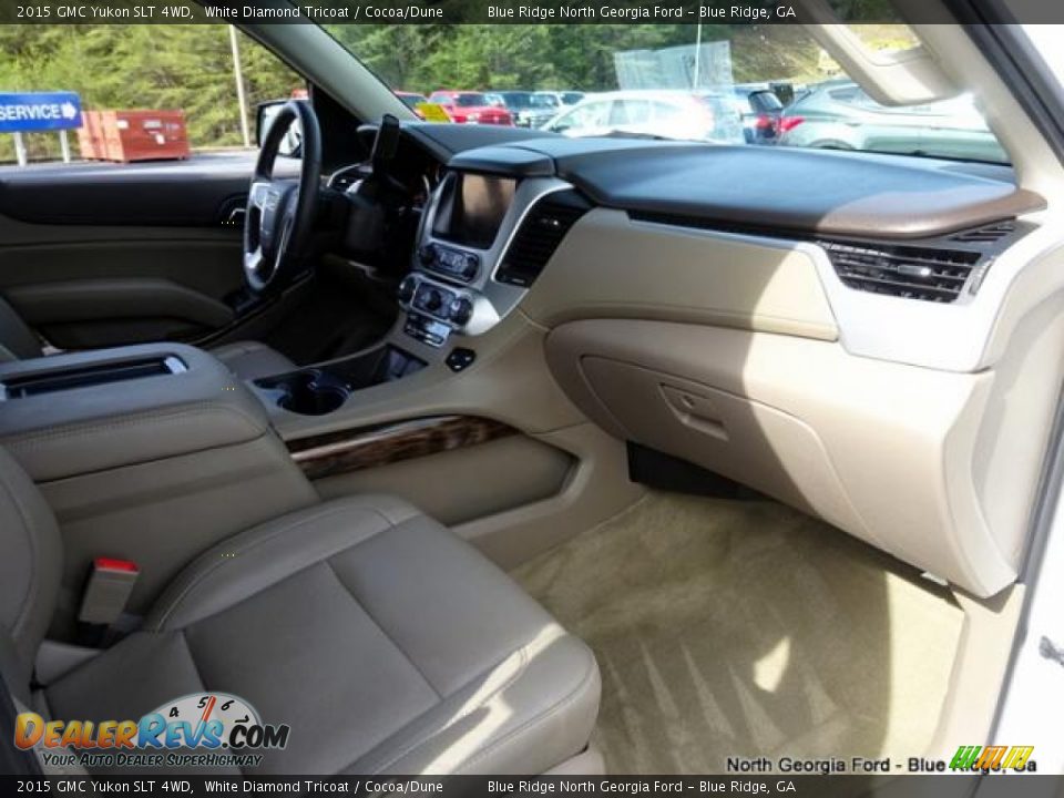 2015 GMC Yukon SLT 4WD White Diamond Tricoat / Cocoa/Dune Photo #35