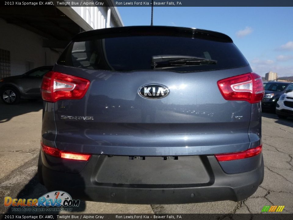 2013 Kia Sportage EX AWD Twilight Blue / Alpine Gray Photo #3