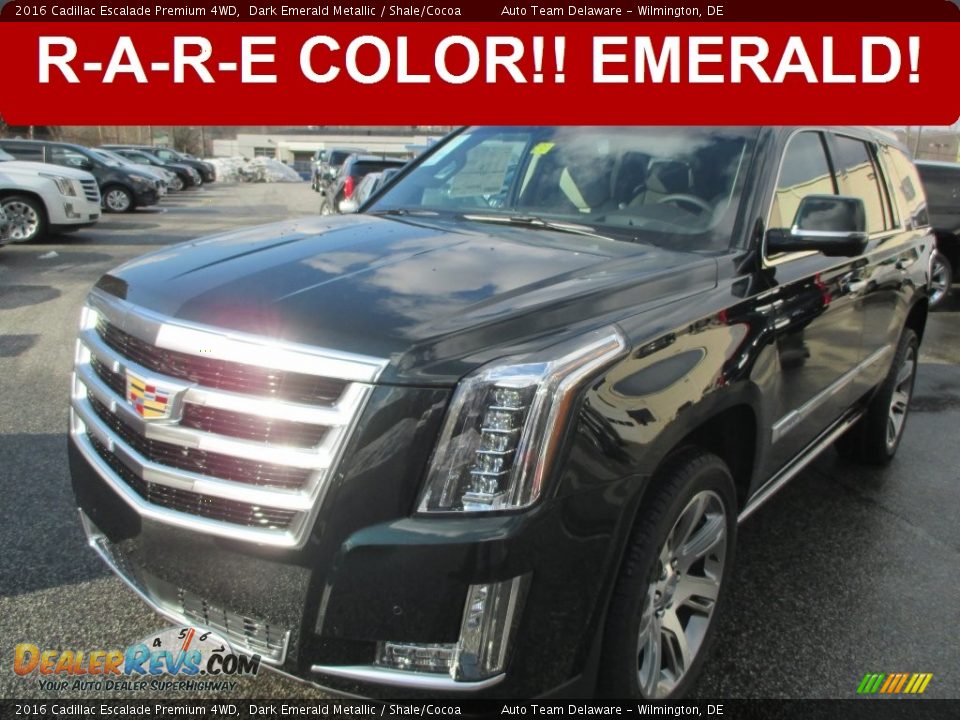 2016 Cadillac Escalade Premium 4WD Dark Emerald Metallic / Shale/Cocoa Photo #1
