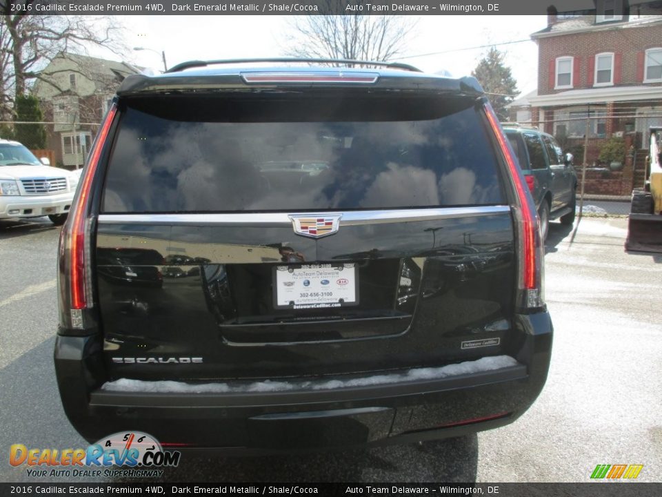 2016 Cadillac Escalade Premium 4WD Dark Emerald Metallic / Shale/Cocoa Photo #4