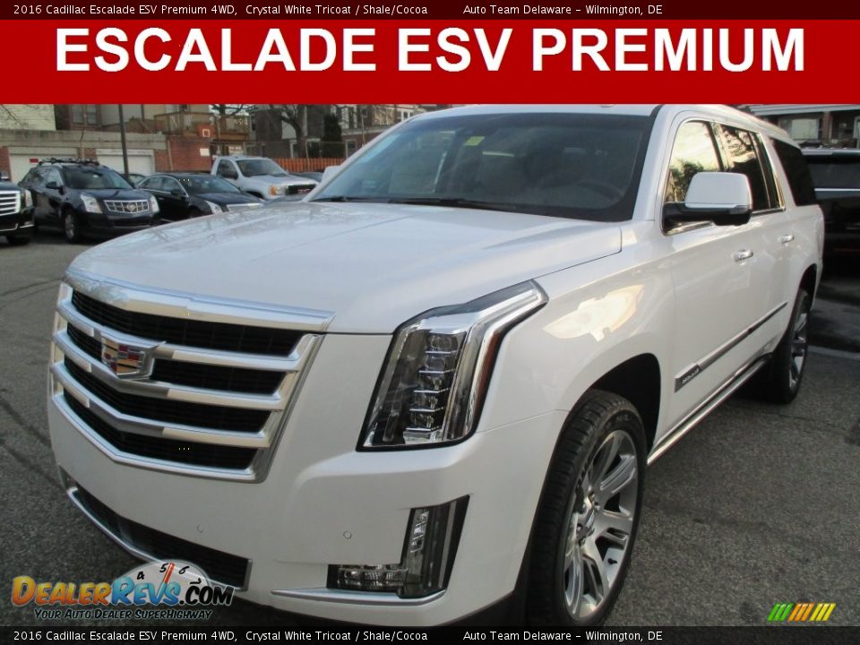 2016 Cadillac Escalade ESV Premium 4WD Crystal White Tricoat / Shale/Cocoa Photo #1