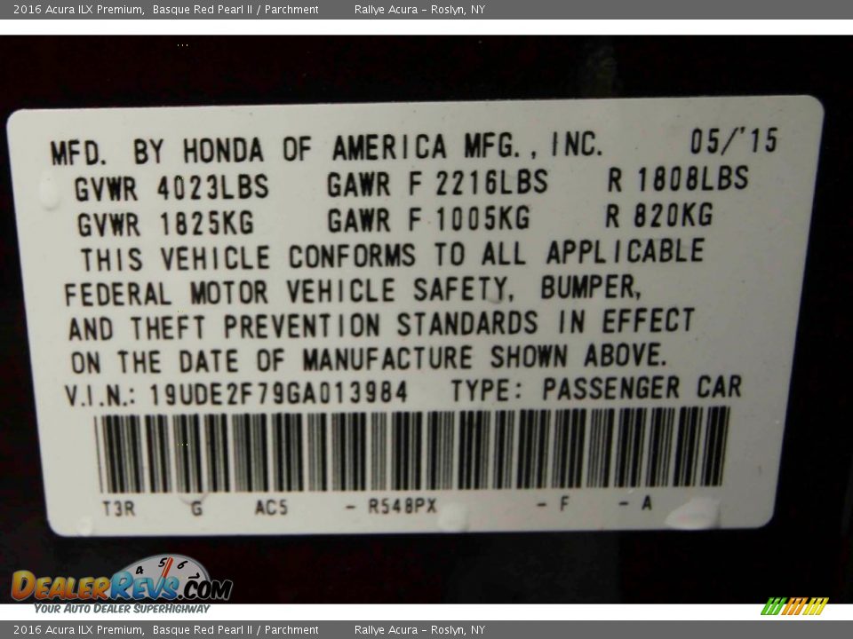 2016 Acura ILX Premium Basque Red Pearl II / Parchment Photo #19