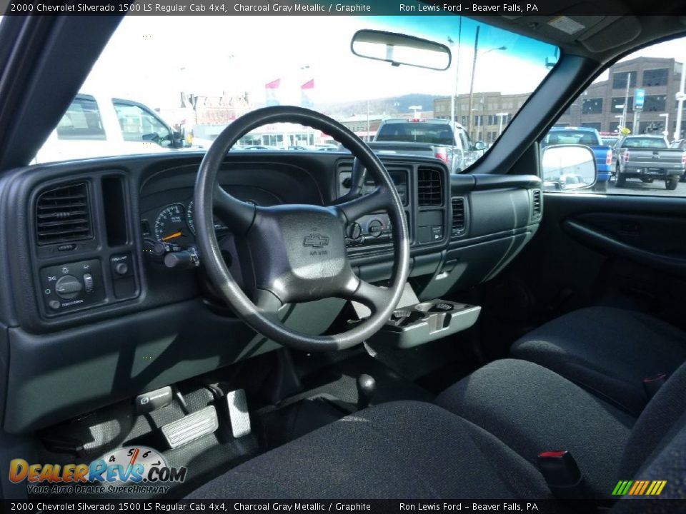 2000 Chevrolet Silverado 1500 LS Regular Cab 4x4 Charcoal Gray Metallic / Graphite Photo #13